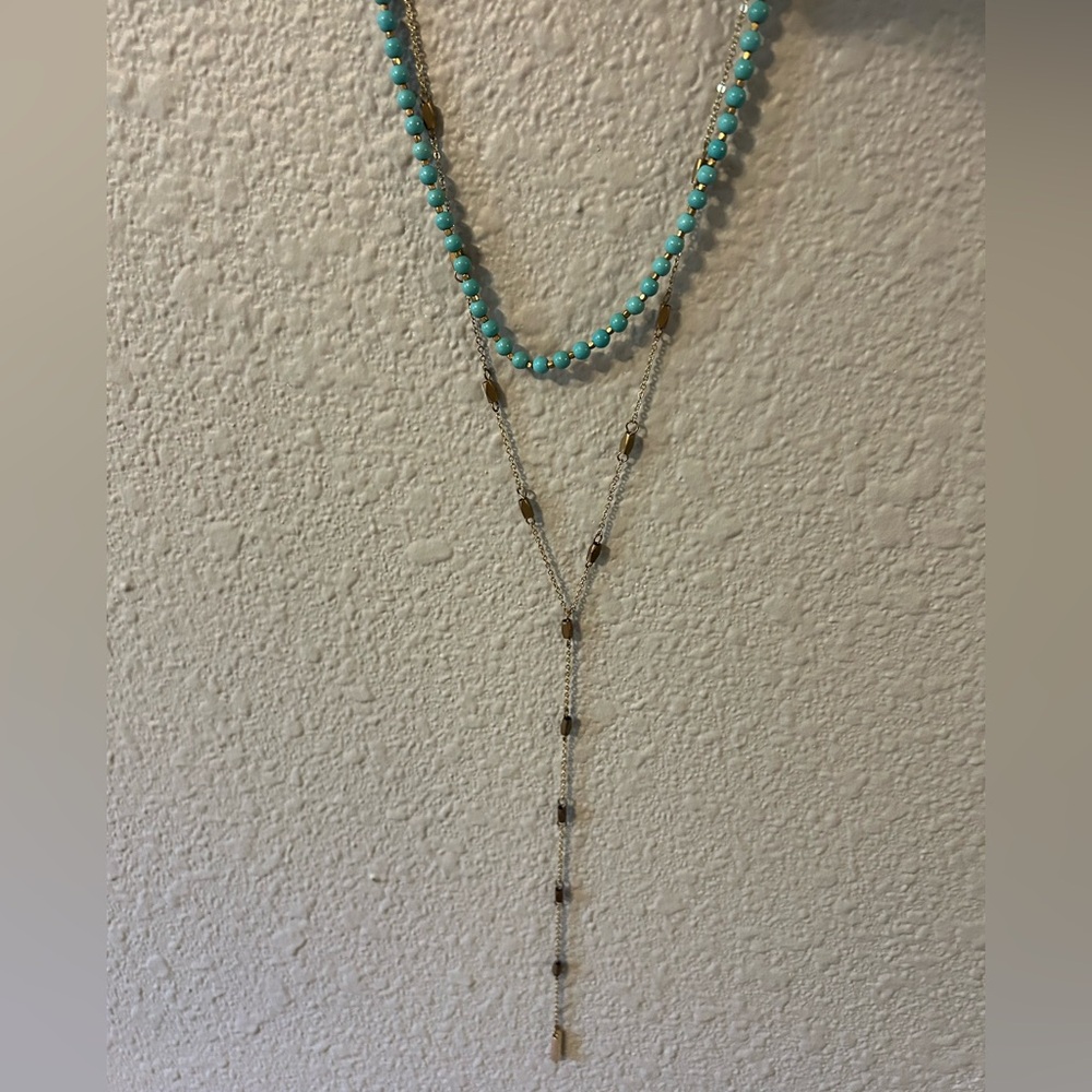 Elegant Turquoise and Gold Necklace